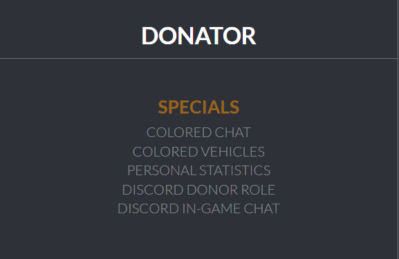 Donator rank benefits