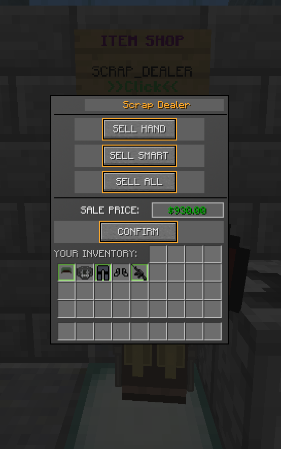 The Scrap Dealer Menu.