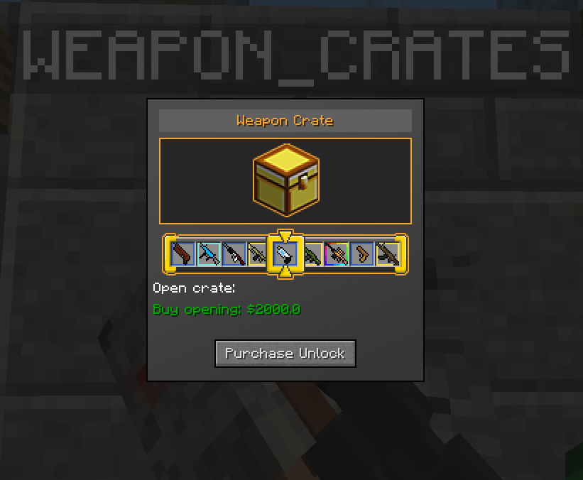 Weapon Crate interface showing skin roll